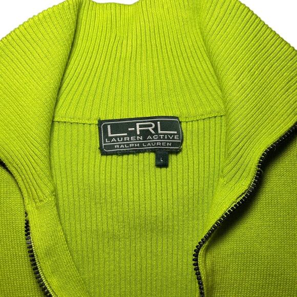 Ralph Lauren Active Bright Green Quarter Zip Large - Picture 2 of 3